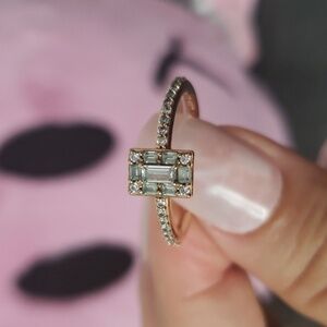 Pandora sparkling square Halo ring